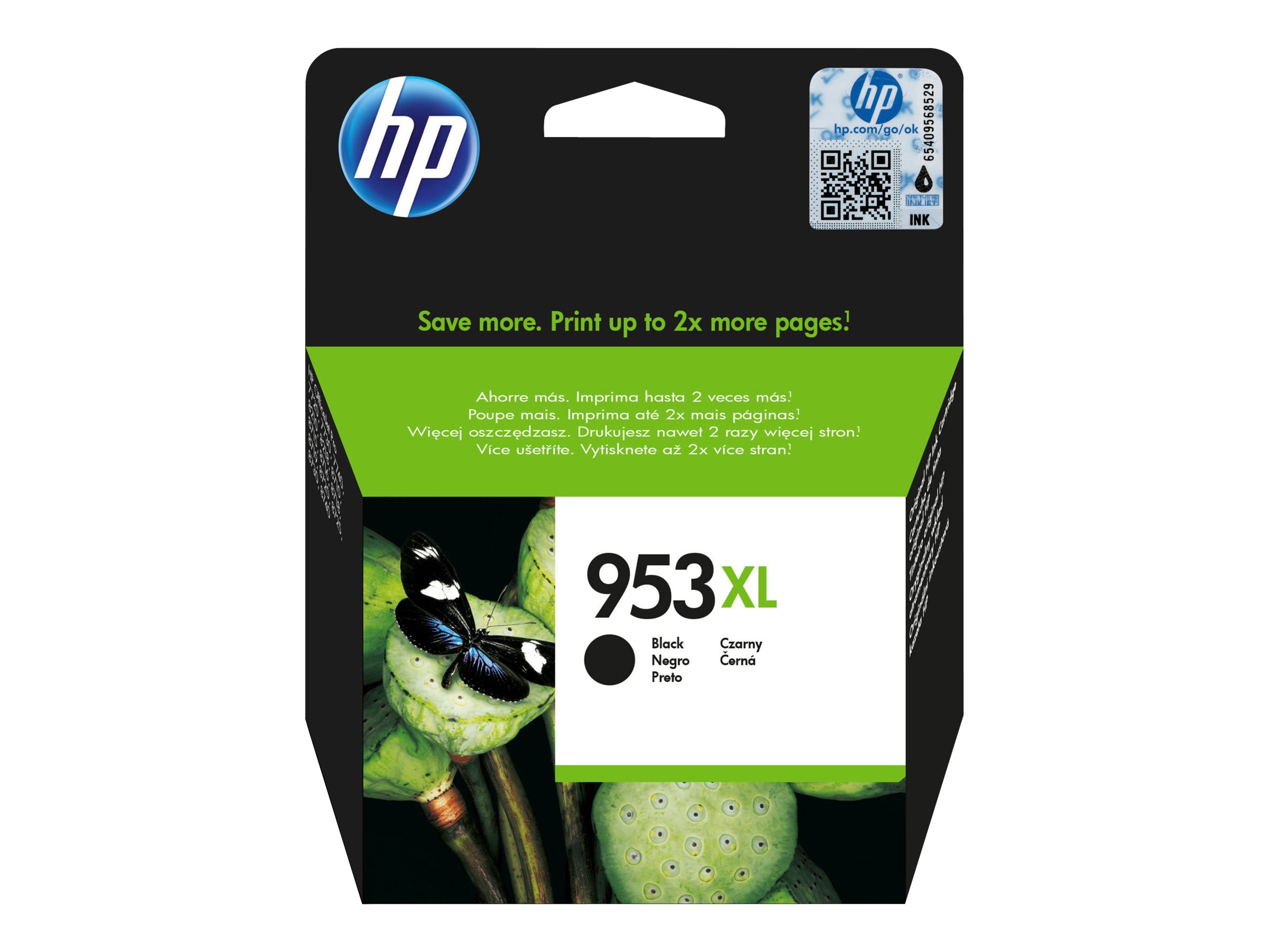 HP 953XL - 42.5 ml - Hohe Ergiebigkeit - Schwarzoriginal - hängende Box - Tintenpatrone - für Officejet Pro 7720 - 7730 - 7740 - 8210 - 8216 - 8218 - 8710 - 8720 - 8730 - 8740