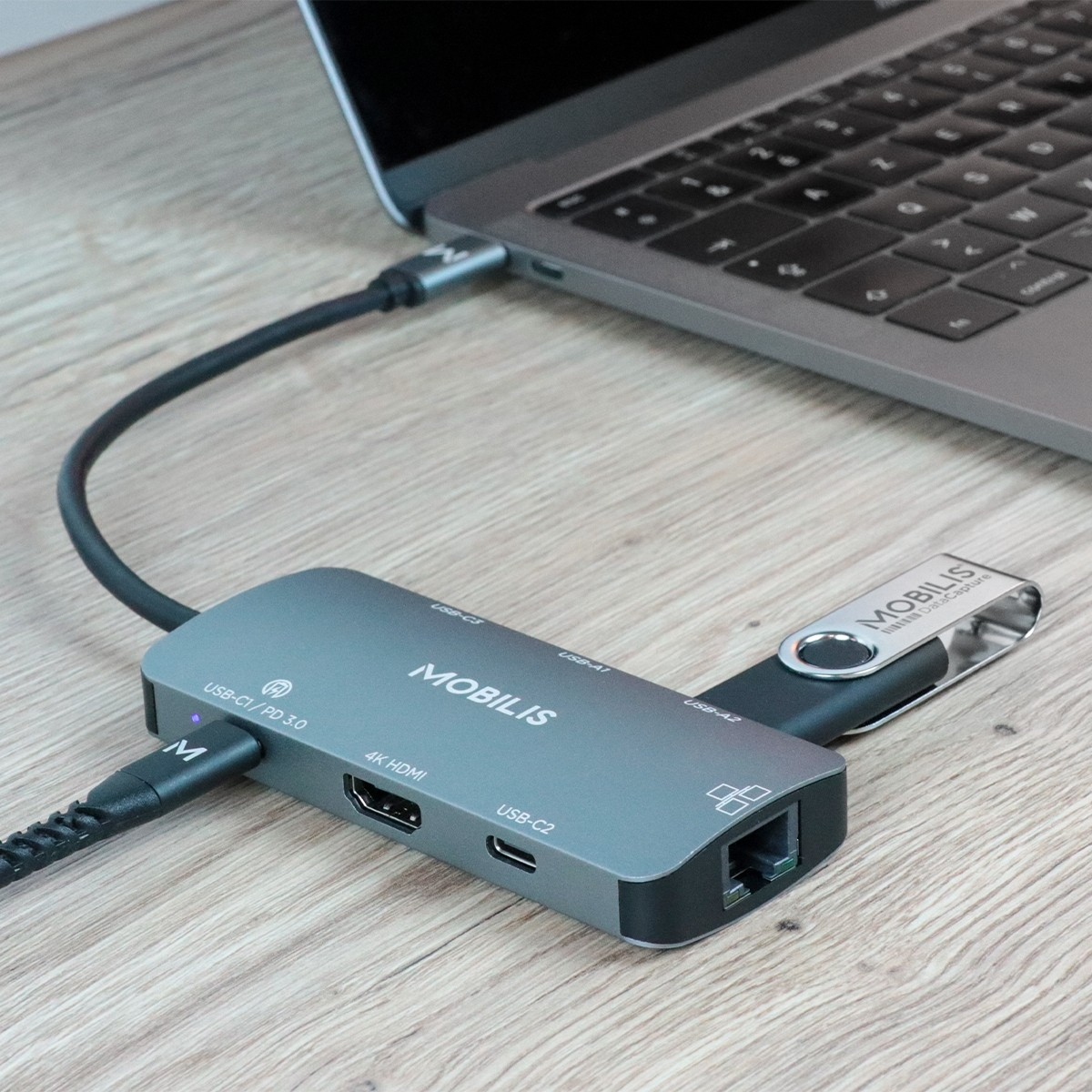 Mobilis Dockingstation - USB-C - HDMI - 1GbEE