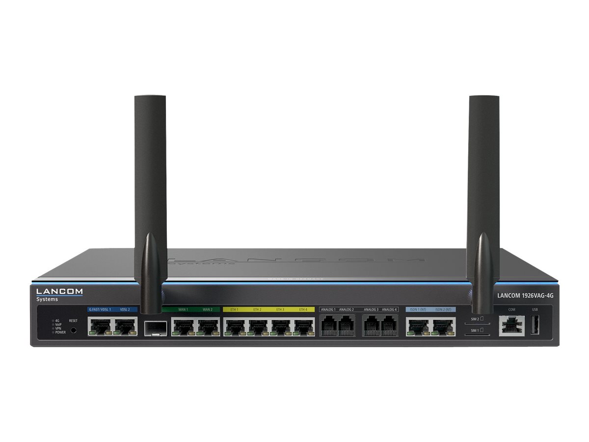 Lancom 1926VAG-4G - Router - ISDN/WWAN/DSL 4-Port-Switch1GbE - PPP - WAN-Ports: 2 - VoIP-Telefonadapter