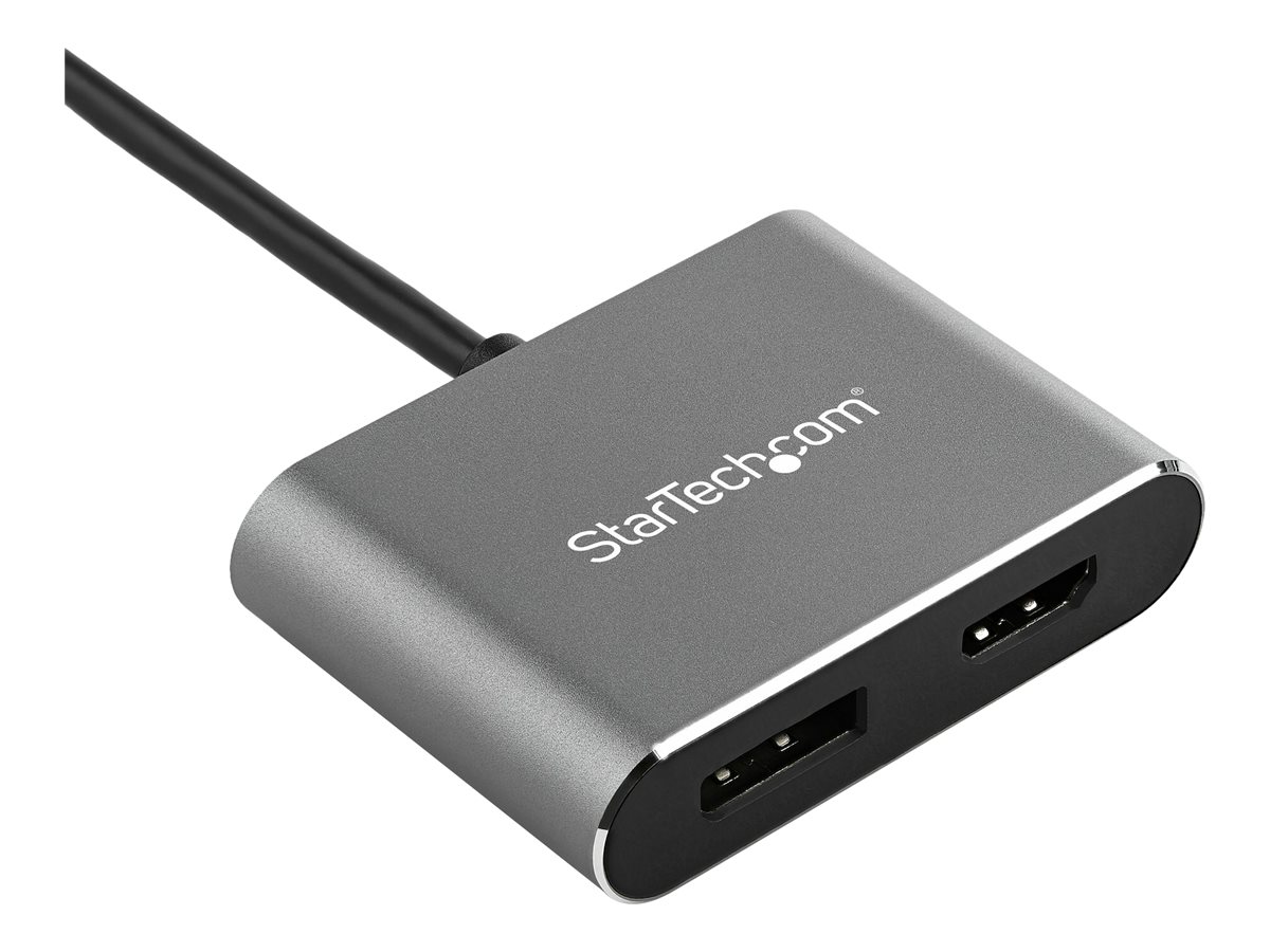 StarTech.com Startech USB C Multiport Adapter - HDMI oder DisplayPort - 4K 60Hz - Videoadapter - USB-C männlich zu HDMI - DisplayPort weiblich - 20.5 cm - Space-grau - 4K Unterstützung - aktiv