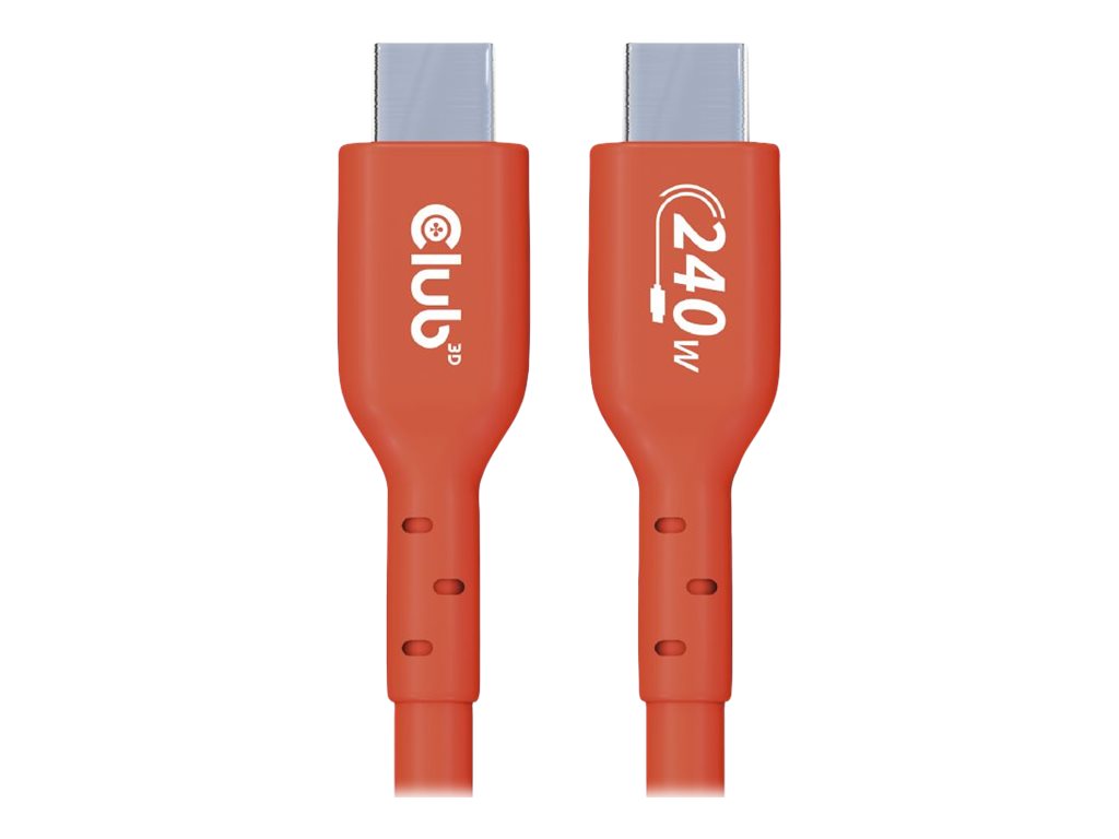 Club 3D USB2 USB-IF zertifiziertes Kabel PD 240W (48V/5A) EPR, 480Mb, Bi-Direktional  St./St. 3m48 V - 5 A - 3 m - bidirektional - unterstützt bis zu 240W Leistungsabgabe - erweiterter Leistungsbereic