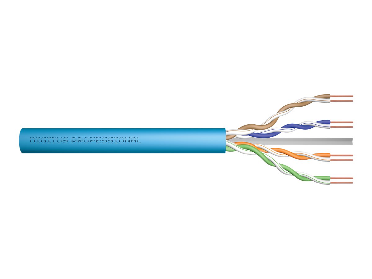 DIGITUS CAT 6A U/UTP Datenkabel - Verlegekabel, 305 m, Simplex, DcaSimplex - CAT 6a - robust - Hellblau - RAL 5012
