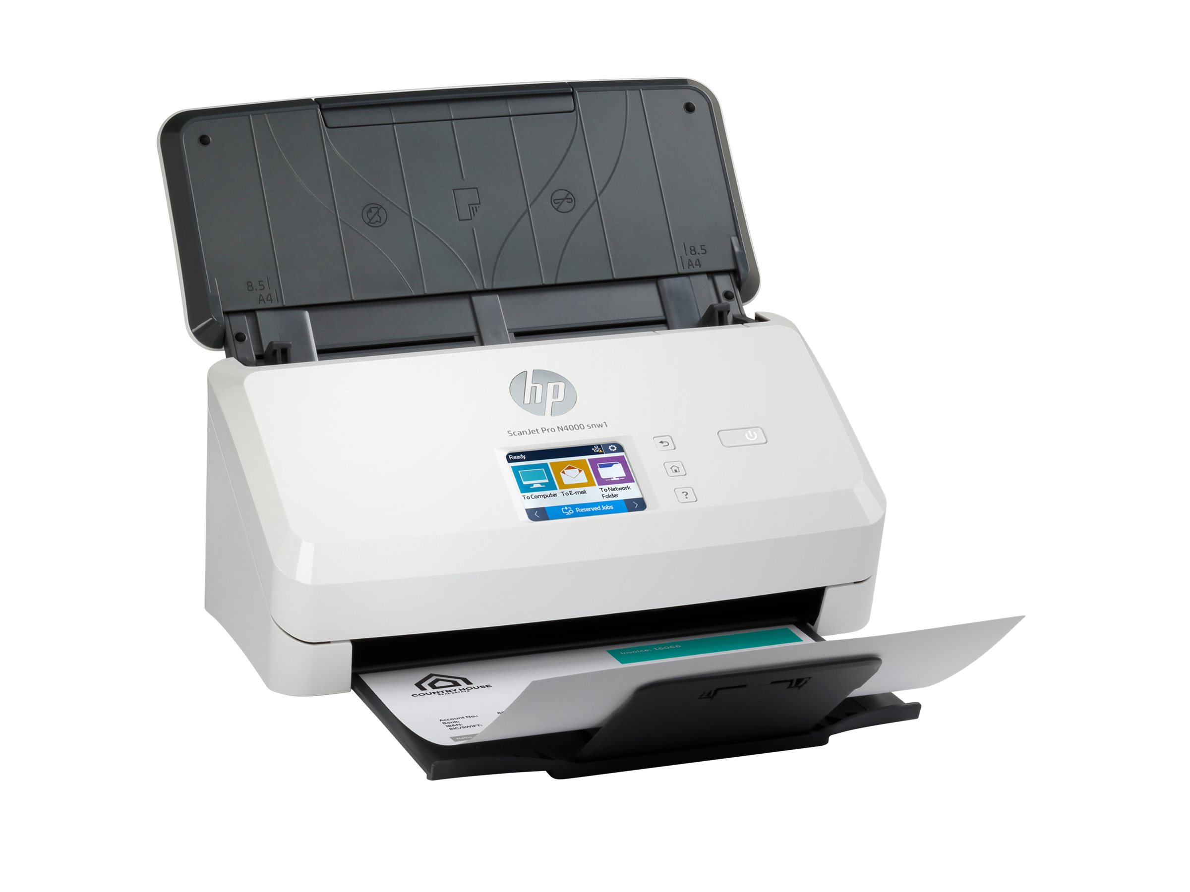 HP Scanjet Pro N4000 snw1 Sheet-feed - Dokumentenscanner - CMOS / CIS - Duplex - 216 x 3100 mm - 600 dpi x 600 dpi - bis zu 40 Seiten/Min. (einfarbig)automatischer Dokumenteneinzug (50 Blätter) - bis