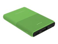 TerraTec P50 Pocket - Powerbank - 5000 mAh - 2.1 A - 2 Ausgabeanschlussstellen (USB, USB-C)Grüner Blitz