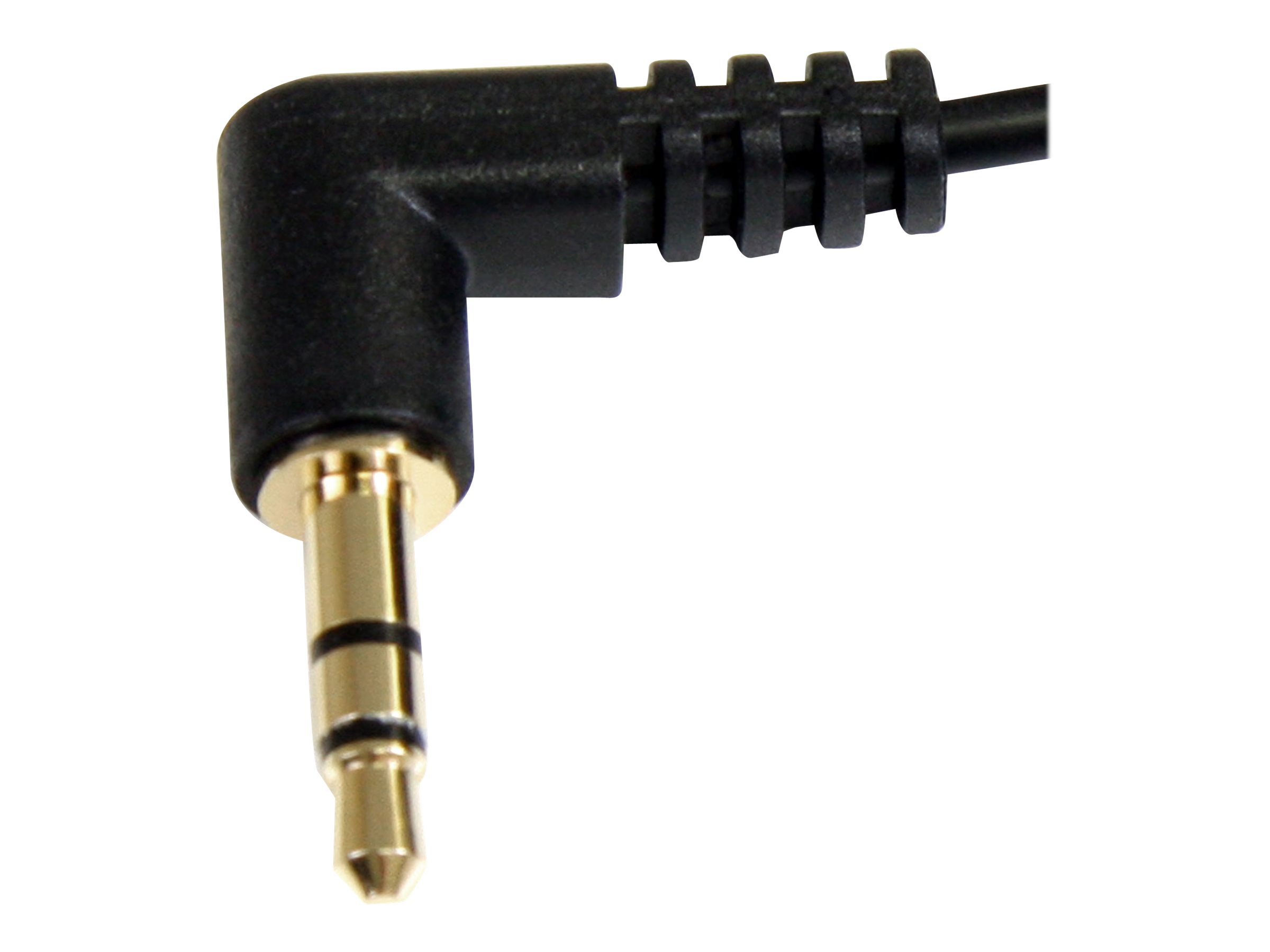 StarTech.com 30cm 3,5mm Klinke Audiokabel rechtsgewinkelt - Stecker/Stecker - Klinkenkabel - Audiokabel - mini-phone stereo 3.5 mm männlich zu mini-phone stereo 3.5 mm männlich - 30 cm - Schwarz - rec