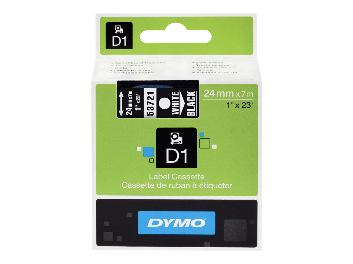 Dymo D1 - Selbstklebend - Weiß auf Schwarz - Rolle (2,4 cm x 7 m)1 Kassette(n) Etikettenband - für LabelMANAGER 500TS - PnP