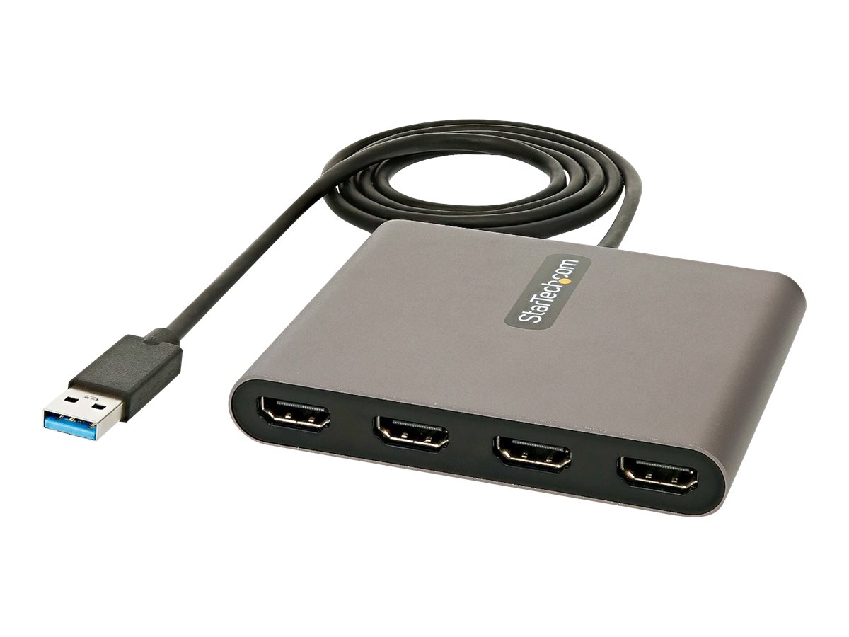 StarTech.com USB 3.0 auf 4x HDMI Adapter - Externe Video- und Grafikkarte - USB Typ-A auf Quad HDMI Display Adapter Dongle - 1080p 60Hz - Multi Monitor USB A auf HDMI Konverter - Windows (USB32HD4)Ada
