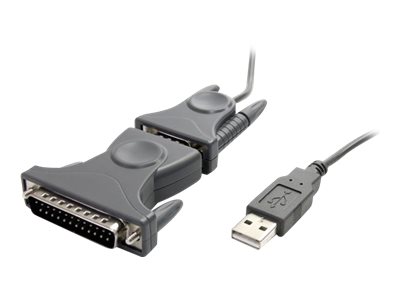 StarTech.com USB 2.0 auf Seriell RS232 / DB9/ DB25 Adapterkabel - St/St - USB zu Seriell Adapter/ Konverter Kabel - Serieller Adapter - USB 2.0 - Grau