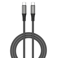 4smarts USB-C auf USB-C Kabel PremiumCord, 3 m, USB C, USB C, 0,48 Gbit/s, SchwarzAluminium - 20V - 5A - 100W - Nylon - 480Mbit/s - 3m