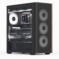 AEROCOOL ADVANCED TECHNOLOGIES Aerocool D501A, Midi Tower, PC, Schwarz, ATX, micro ATX, Mini-ITX, Acrylnitril-Butadien-Styrol (ABS), SPCC, Holz, Gaming