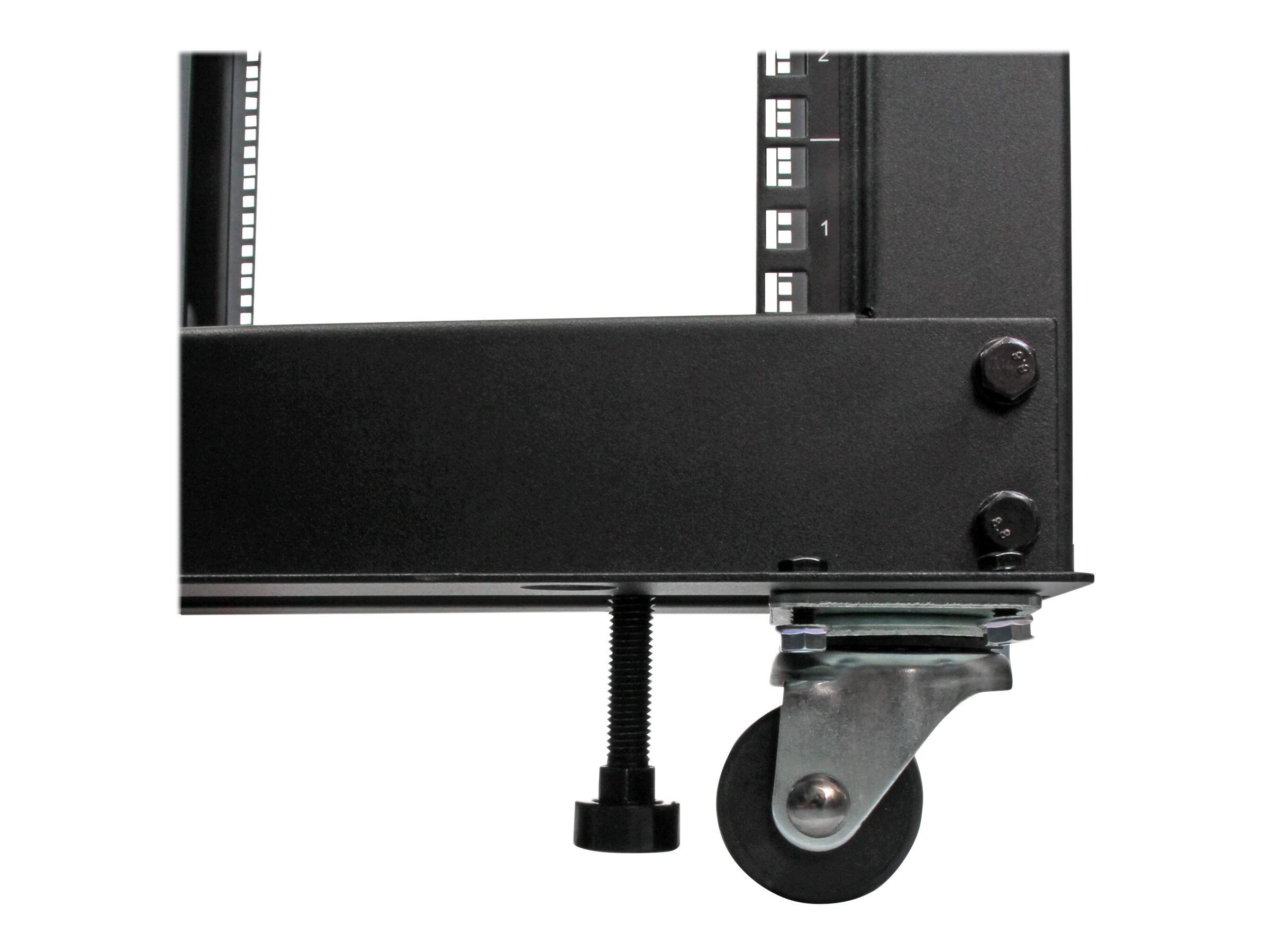 StarTech.com 12HE 4 Pfosten Open Frame Server Rack tiefenverstellbar mit Rollen / Nivellierfüße und Kabelverwaltung - Dell PowerEdge HP ProLiant ThinkServer (4POSTRACK12U)Schrank offener Rahmen - Schw