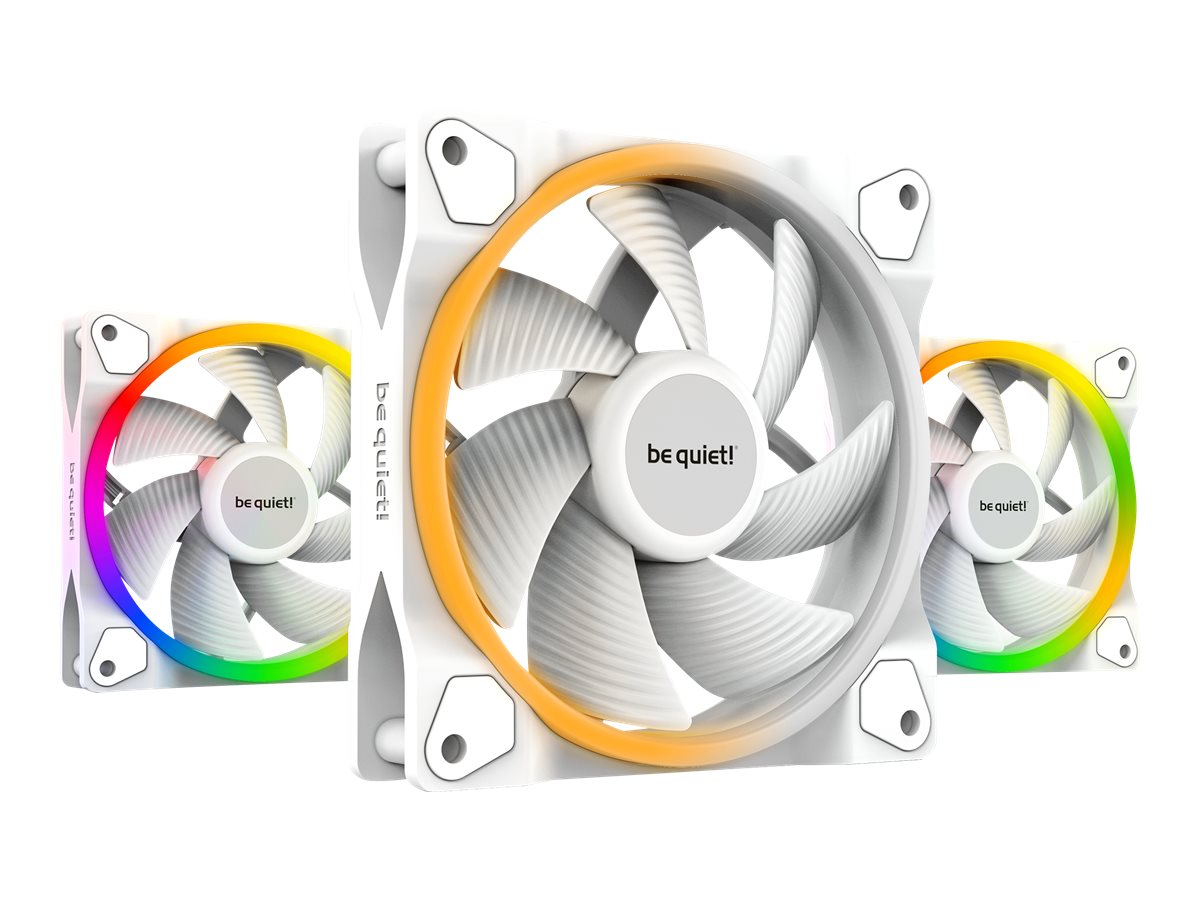 Be Quiet! Light Wings - Gehäuselüfter - PWM - 120 mm - weiß (Packung mit 3)120 x 120 x 25 - ARGB LED - 3 pcs - 20.6dB