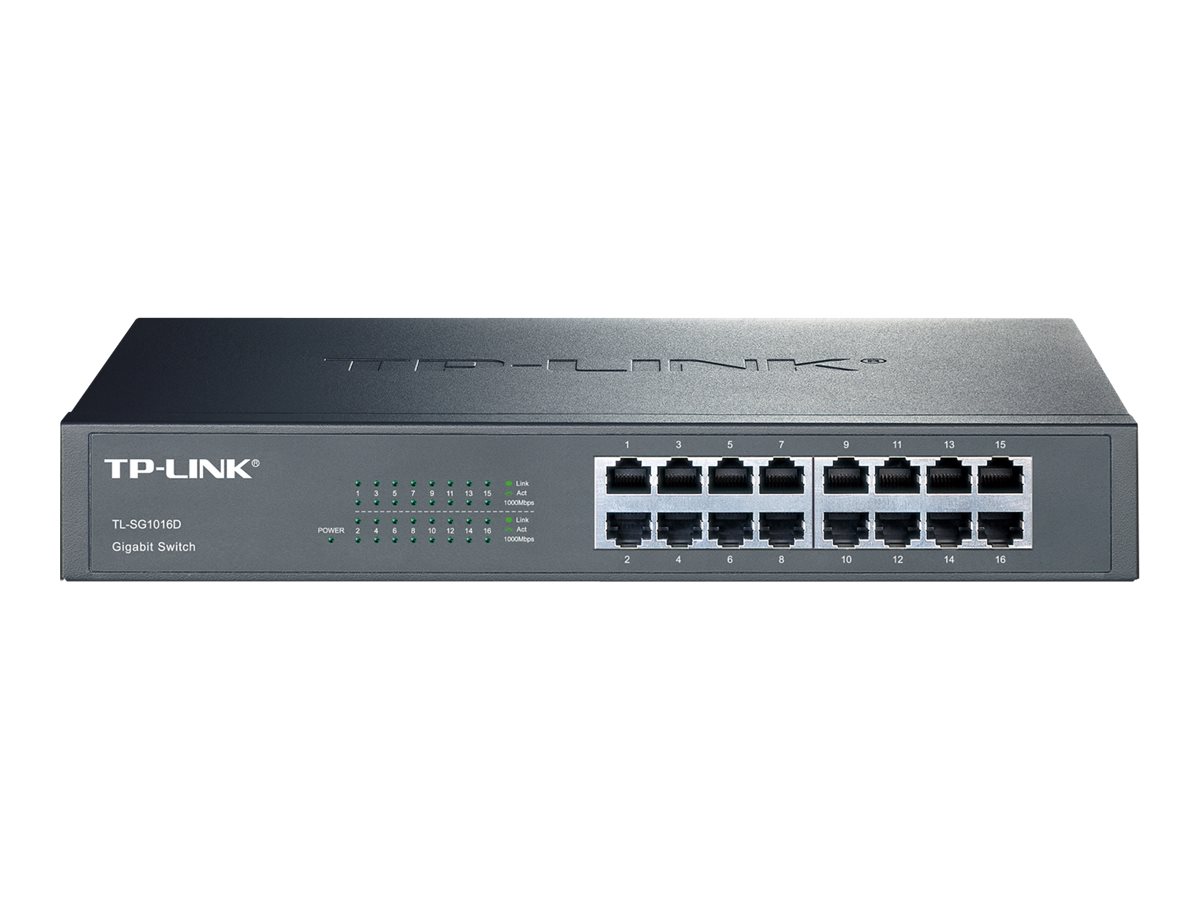 TP-LINK TL-SG1016D 16-Port Gigabit Switch - Switchunmanaged - 16 x 10/100/1000 - Desktop