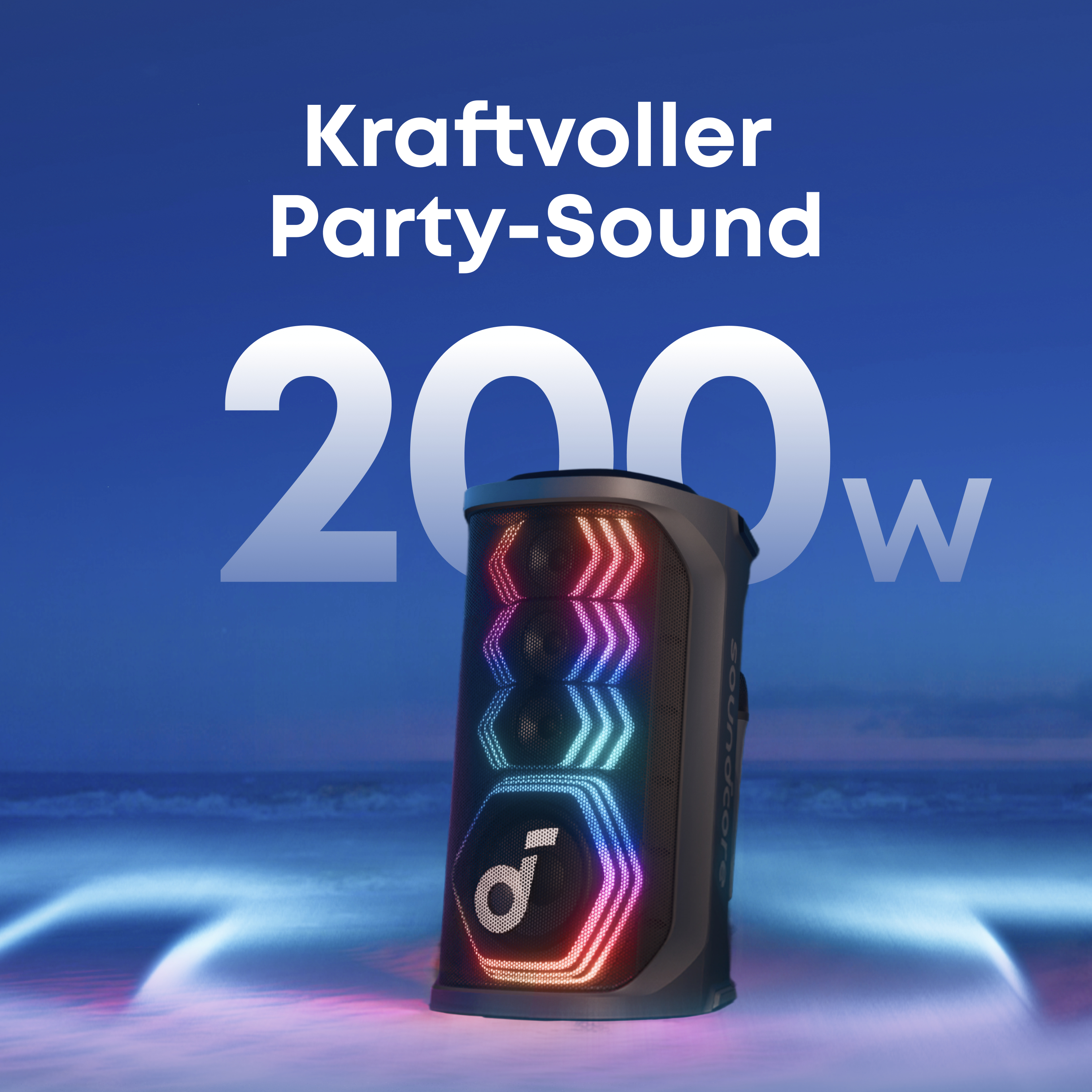 Anker Innovations Soundcore Rave 3S - Party-Lautsprecher - tragbarkabellos - Bluetooth - App-gesteuert - 200 Watt - zweiweg