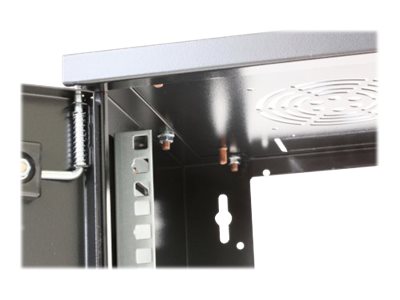 Intellinet Network Cabinet, Wall Mount (Standard), 6U, Usable Depth 265mm/Width 239mm, Black, Assembled, Max 60kg, Metal & Glass Door, Back Panel, Removeable Sides,Suitable also for use on desk or flo