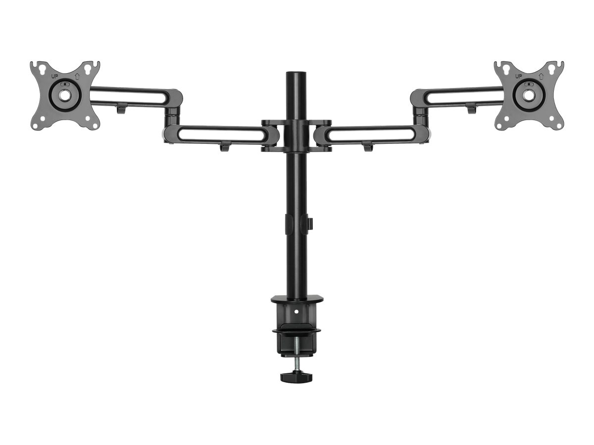 StarTech.com ARMDUAL3 Doppel Monitorarm zur Tischmontage (Gelenkarme für bis zu 32-Zoll-VESA Bildschirme, Monitorhalterung)Befestigungskit - einstellbarer Arm - für 2 Monitore - Aluminium - Schwarz -