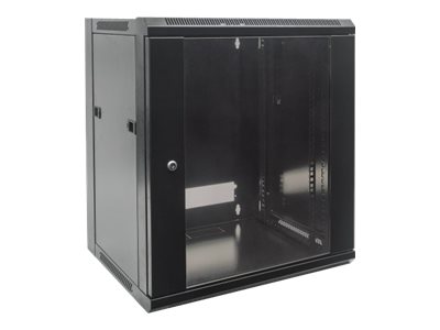 Intellinet Network Cabinet, Wall Mount (Standard), 9U, Usable Depth 410mm/Width 510mm, Black, Flatpack, Max 60kg, Metal & Glass Door, Back Panel, Removeable Sides, Suitable also for use on desk or flo