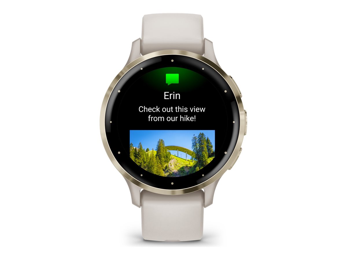 Garmin Venu 3S - 41 mm - Ivory - intelligente Uhr mit Band - Silikon - Handgelenkgröße: 110-175 mm - Anzeige 3.04 cm (1.2")8 GB - Bluetooth - ANT+ - Wi-Fi - 40 g