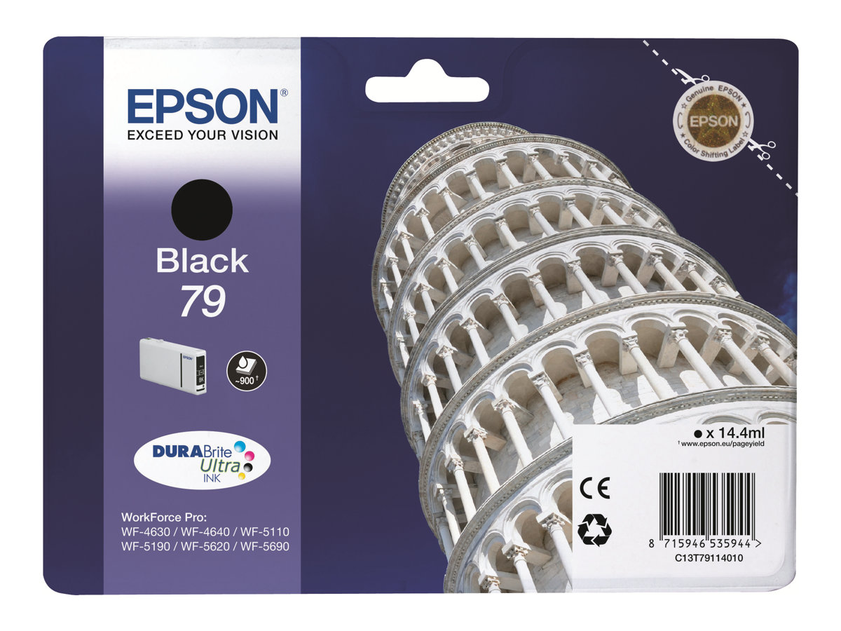 Epson 79 - 14.4 ml - Schwarz - original - Tintenpatronefür WorkForce Pro WF-4630DWF - WF-4640DTWF - WF-5110DW - WF-5190DW - WF-5620DWF - WF-5690DWF
