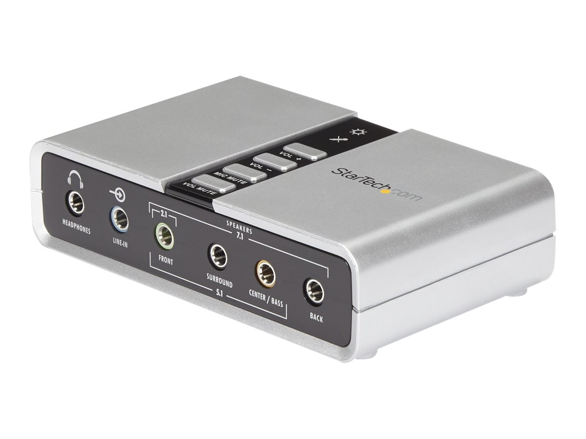 StarTech.com USB 2.0 Soundbox 7.1 Adapter - externeUSB Soundkarte mit SPDIF Didital Audio - External Soundcard mit 8x 3,5mm Buchse - Soundkarte - 48 kHz - 7.1 - USB 2.0 - für P/N: MU15MMS - MU6MMS