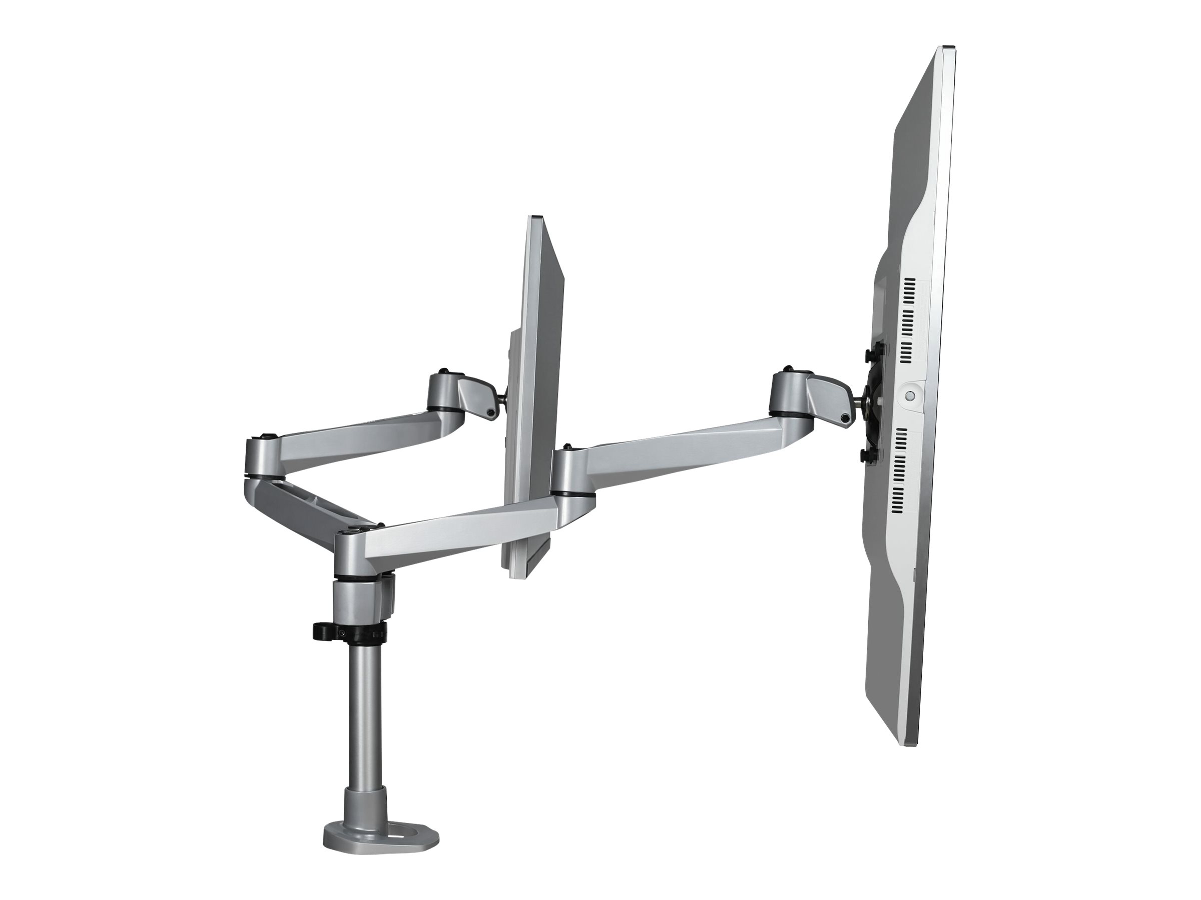 StarTech.com Doppelter Monitorarm für den Tisch - Premium Gelenkarm für Monitore - VESA Monitore bis 30" und 10 kg - höhenverstellbar/drehbar/neigbar/schwenkbar - Klemme/Durchführung (ARMDUALPS)Befest