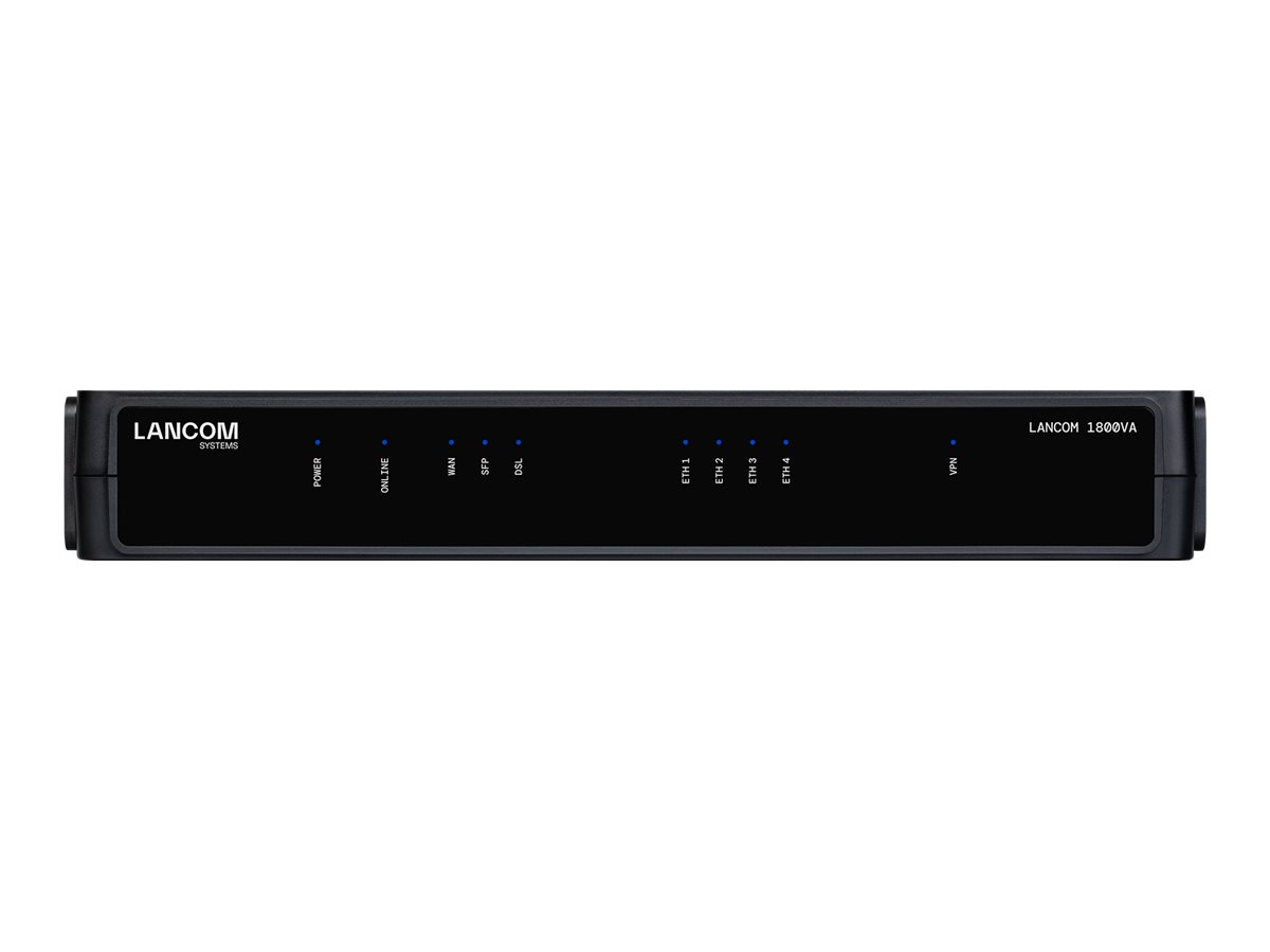 Lancom 1800VA - Router - DSL-Modem 4-Port-Switch1GbE - WAN-Ports: 2 - für P/N: 60183 - 60184 - 60185 - 60186 - 60199 - 60200 - 60201 - 60207 - 61418 - 61419 - 61990 - 61991