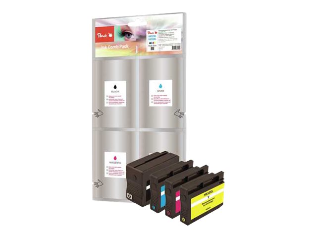 Peach Spar Pack - 4er-Pack - XL-Kapazität - Schwarz, Gelb, Cyan, Magenta - kompatibel - Tintenpatrone (Alternative zu: HP 932XL, HP 933XL)Schwarz - Gelb - Cyan - Magenta - Tintenpatrone (gleichwertig