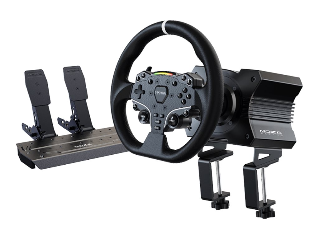 Moza Racing R5 Bundle - Lenkrad- und Pedale-Set - kabelgebunden - Schwarz - für PC
