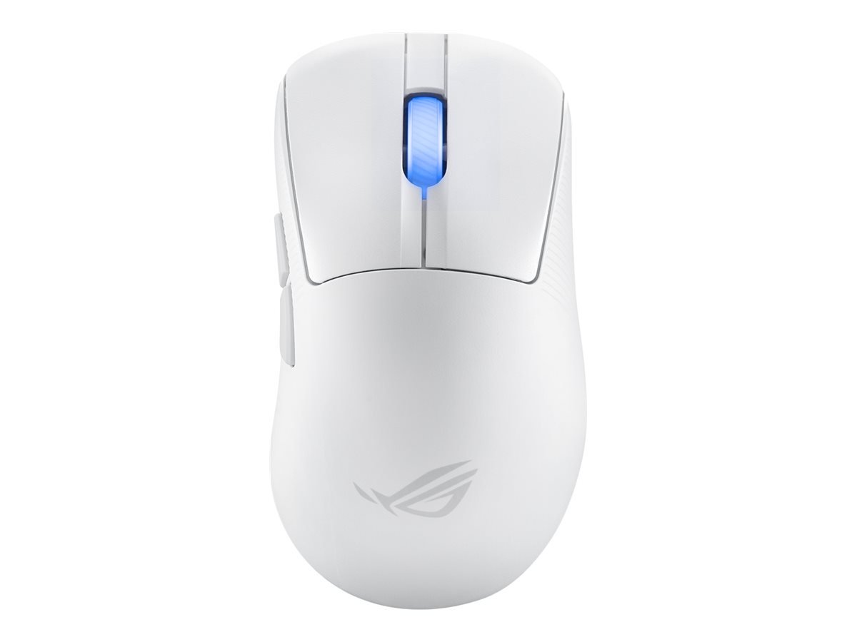ASUS ROG Keris II Ace - Maus - ergonomischFür Rechtshänder - optisch - 7 Tasten - kabelgebunden - kabellos - USB - Bluetooth 5.1 - 2.4 GHz - USB ROG Omni drahtloser Empfänger - weiß
