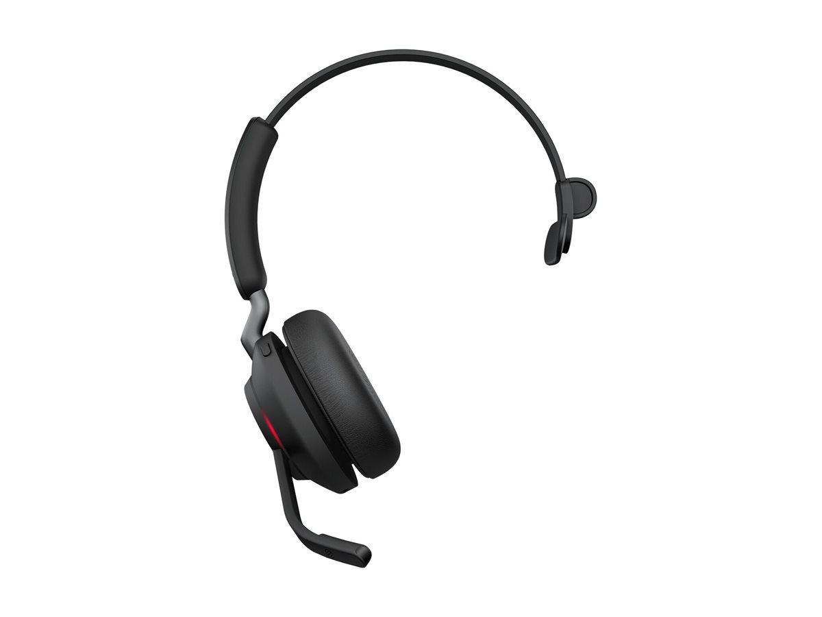 Jabra Evolve2 65 MS Mono - Headset - On-Earkonvertierbar - Bluetooth - kabellos - USB-C - Geräuschisolierung - Schwarz - Zertifiziert für Microsoft Teams