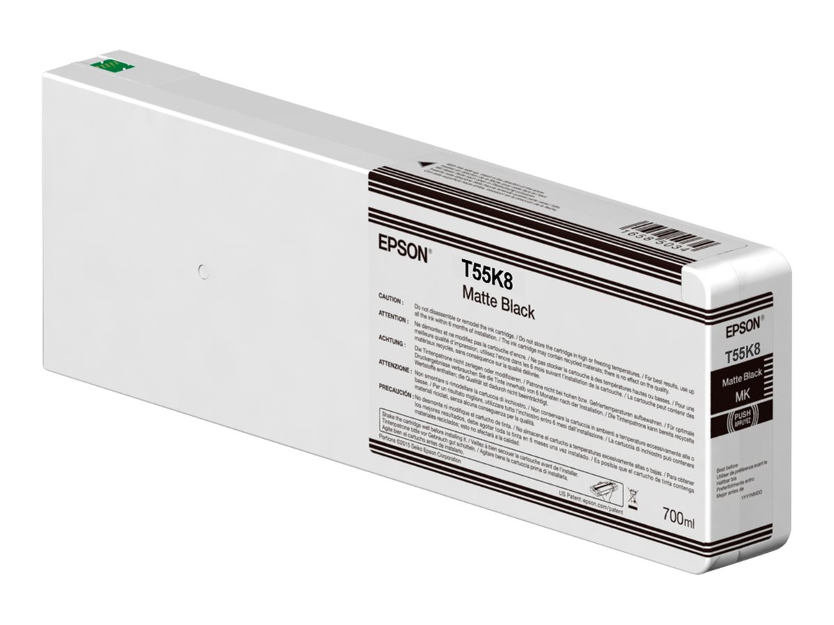 Epson T55K8 - 700 ml - mattschwarz - originalTintenpatrone - für SureColor SC-P6000 - SC-P7000 - SC-P7000V - SC-P8000 - SC-P9000 - SC-P9000V