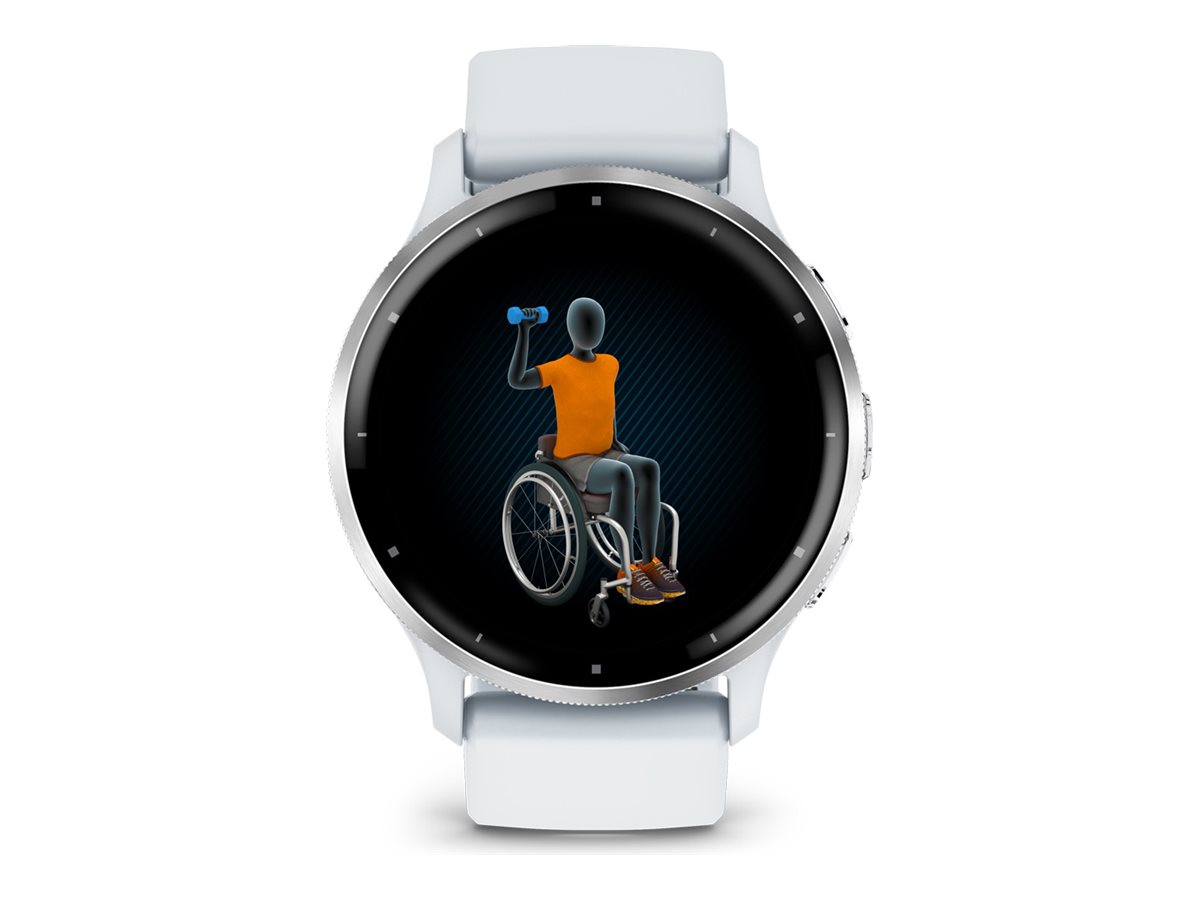 Garmin Venu 3 - 45 mm - verstärktes Polymer Whitestone - intelligente Uhr mit Band - Silikon - Handgelenkgröße: 135-200 mm - Anzeige 3.54 cm (1.4")8 GB - Bluetooth - ANT+ - Wi-Fi - 30 g