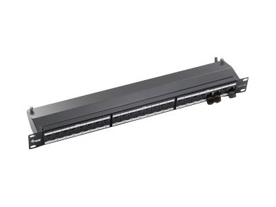 Equip Patch Panel - Patch Panel - CAT 6a - STP - RJ-45 X 24 - Schwarz, RAL 9005 - 1U - 48.3 cm (19")24-Port Cat.6A Shielded Patch Panel