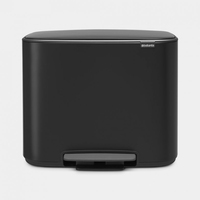 Brabantia Bo Pedal Bin - Mülleimer - Klappdeckel36 L - Fußpedal - mattschwarz
