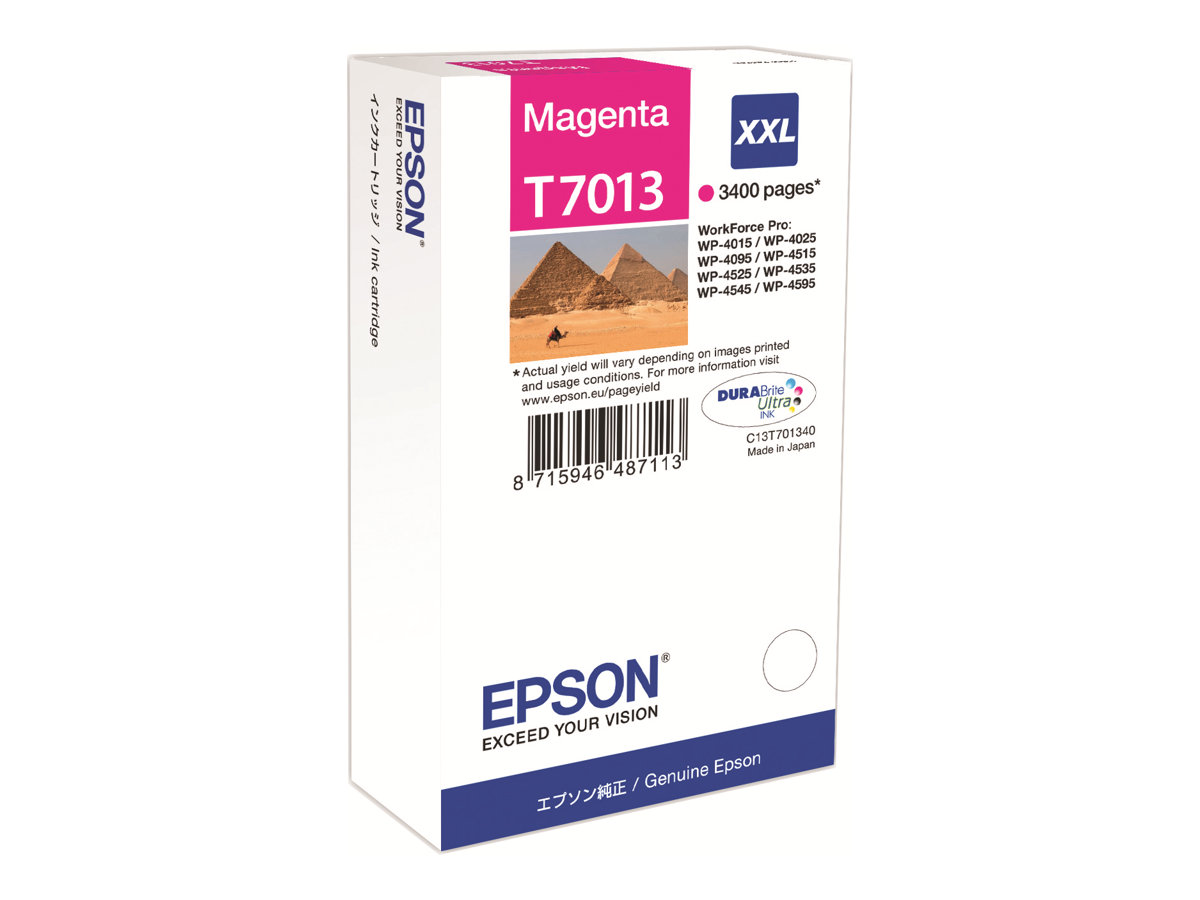 Epson T7013 - 34.2 ml - Größe XXL - Magentaoriginal - Blisterverpackung - Tintenpatrone - für WorkForce Pro WP-4015 DN - WP-4095 DN - WP-4515 DN - WP-4525 DNF - WP-4595 DNF