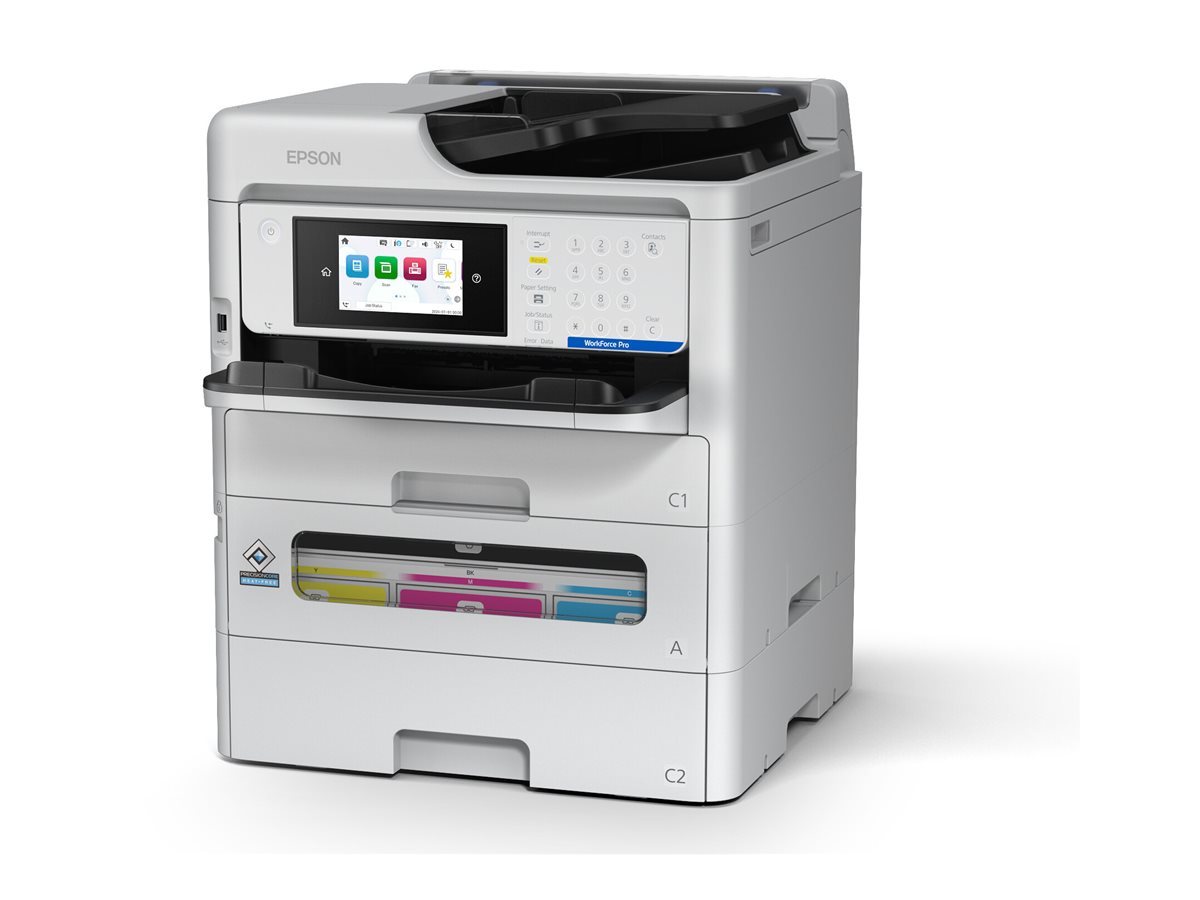 Epson WorkForce Pro EM-C800RDWF - Multifunktionsdrucker - Farbe - Tintenstrahl - A4 (210 x 297 mm)(Original) - A4/Legal (Medien) - bis zu 25 Seiten/Min. (Drucken) - 330 Blatt - 33.6 Kbps - USB 2.0 - G