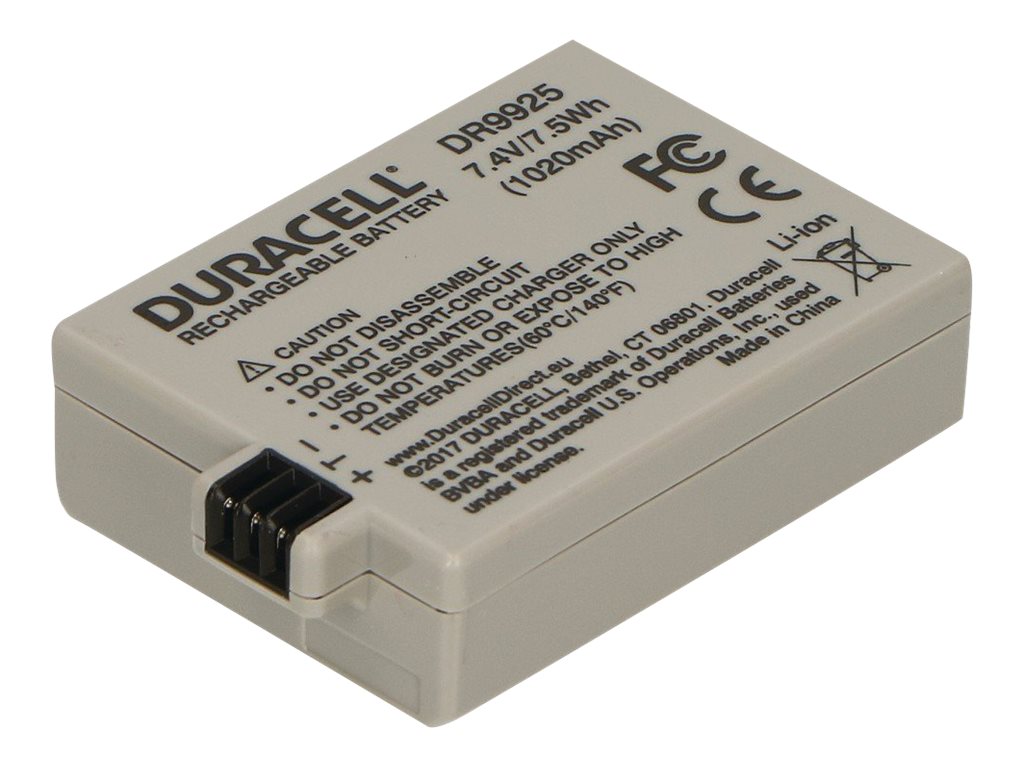 Duracell DR9925 - Batterie - Li-Ion - 950 mAhfür Canon EOS 1000D - 450D - 500D - Kiss F - Kiss X2 - Kiss X3 - Rebel T1i - Rebel XS - Rebel XSi