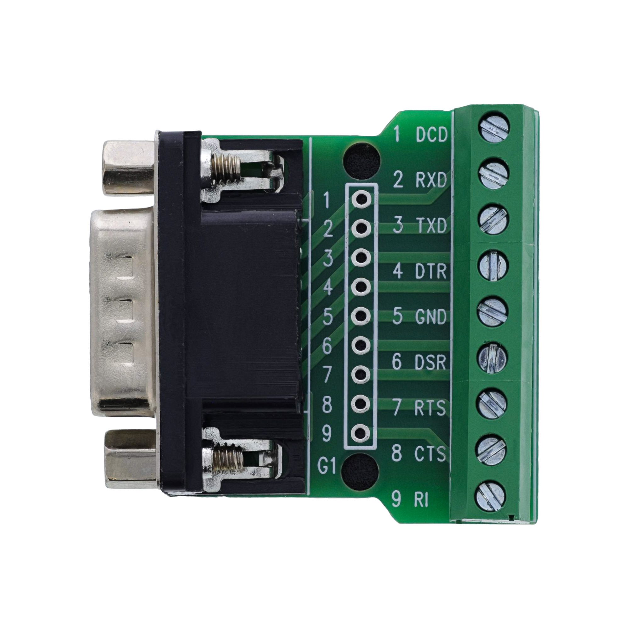 InLine Terminalblock D-Sub 9 Stecker - Schraubklemme - Schraubsicherung Zeitersparnis bei der Installation:  Schnelle Verdrahtung ?ber Schraubklemmen f?r 18-24 AWG - werkzeugunterst?tzt mit Schlitzsch