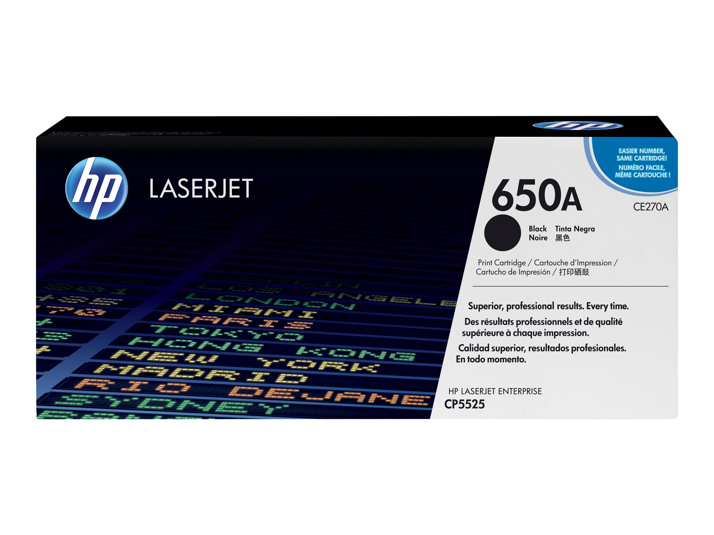 HP 650A - Schwarz - original - LaserJet - Tonerpatrone (CE270A)für Color LaserJet Enterprise CP5520 - CP5525 - M750