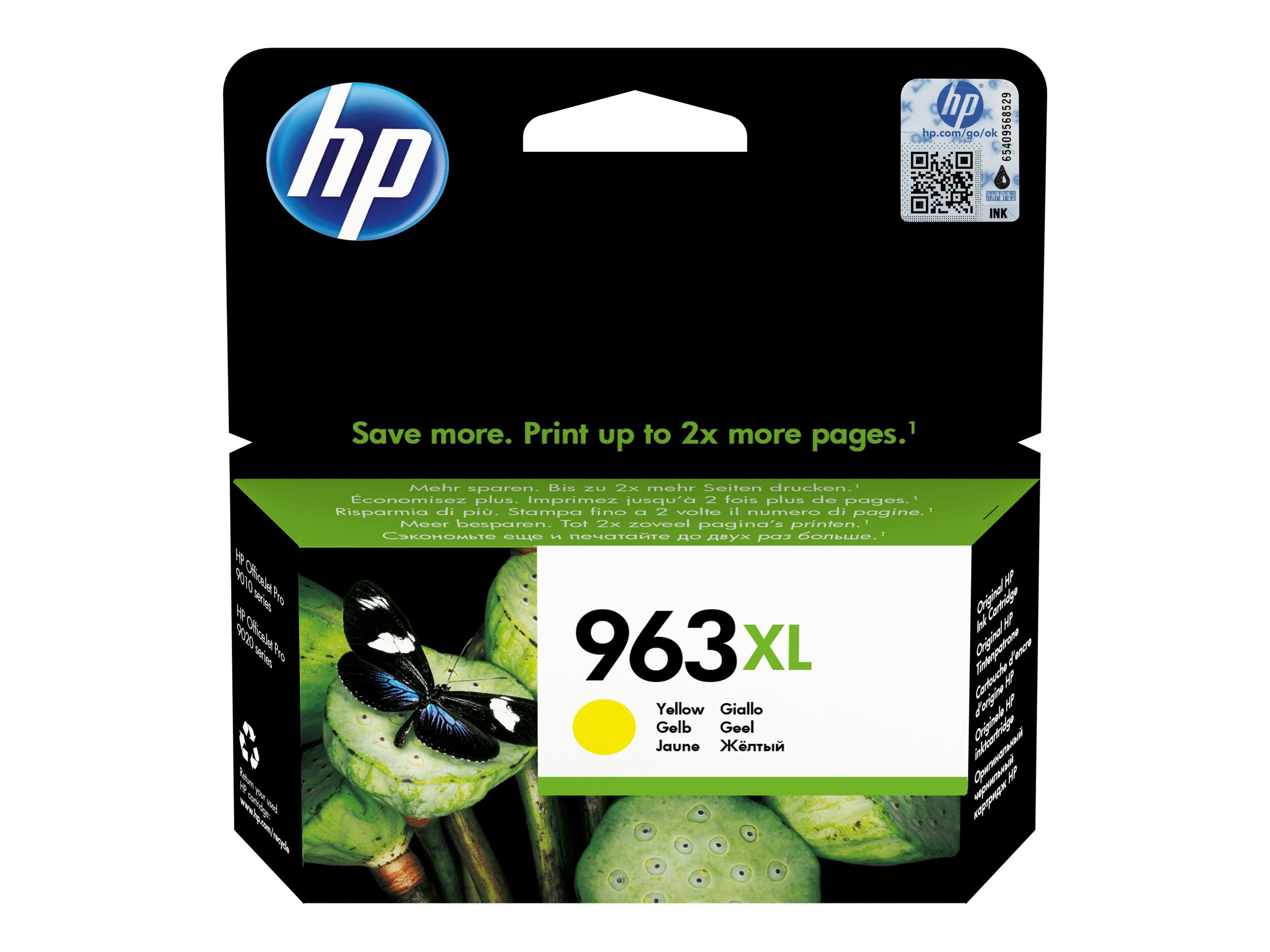 HP 963XL - 22.92 ml - Hohe Ergiebigkeit - Gelboriginal - Tintenpatrone - für Officejet Pro 9010 - 9012 - 9014 - 9015 - 9016 - 9019 - 9020 - 9022 - 9025