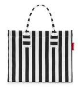 Reisenthel daily shopper, Schwarz, Weiß, Polyester, Stoffbeutel, Muster, 14 l, 420 mmdaily shopper - Polyestergewebe