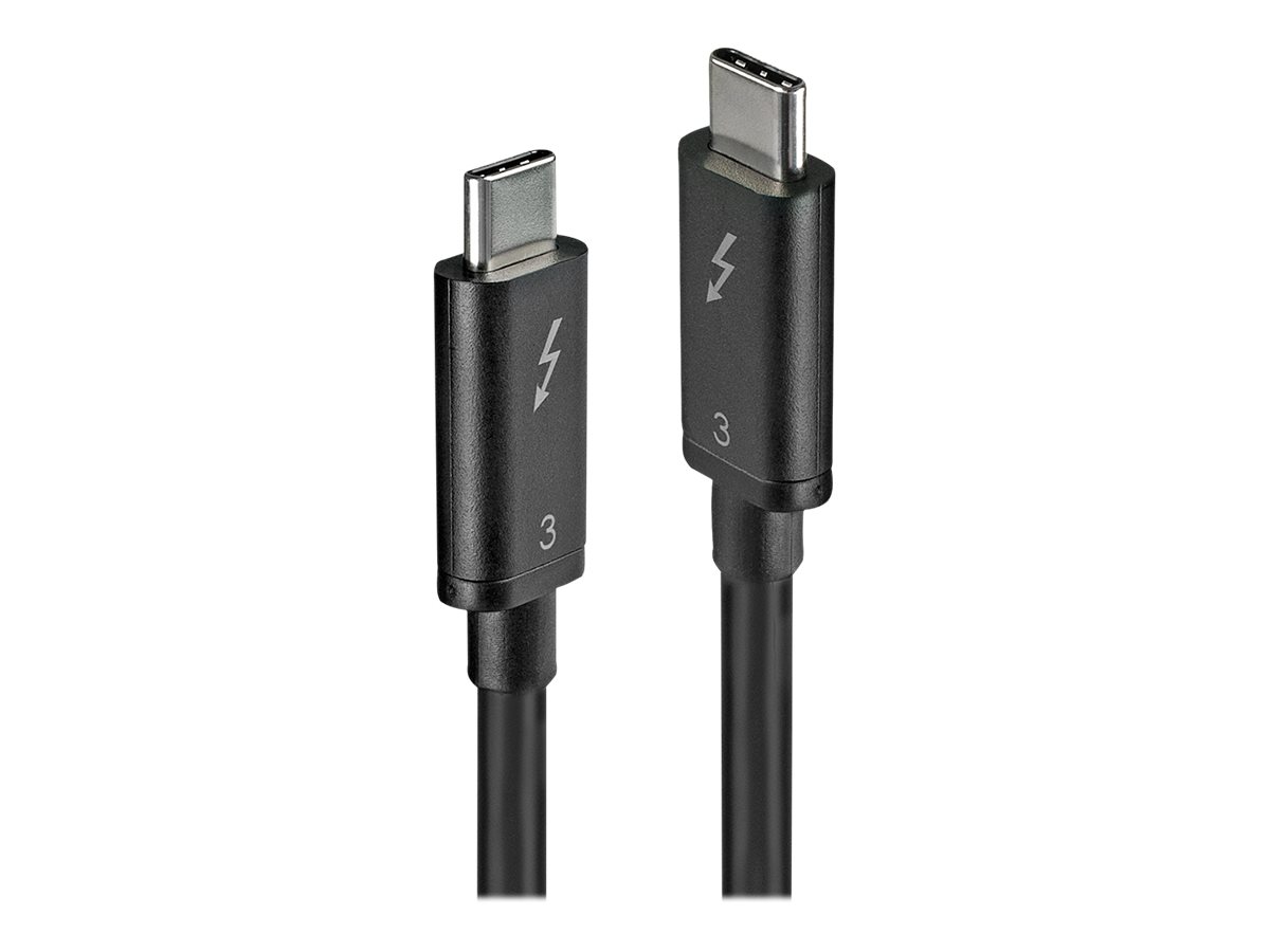 Lindy Thunderbolt-Kabel - USB-C (M) zu USB-C (M)USB 3.1 Gen 2 / Thunderbolt 3 / DisplayPort 1.2 - 50 cm - umkehrbare Stecker - 4K Unterstützung - Schwarz
