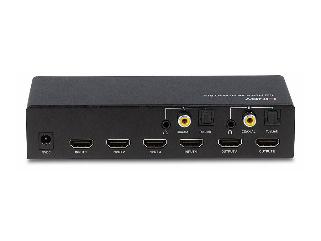 Lindy 4x2 HDMI 2.0 18G Matrix Switch - Video/Audio-SchalterDesktop