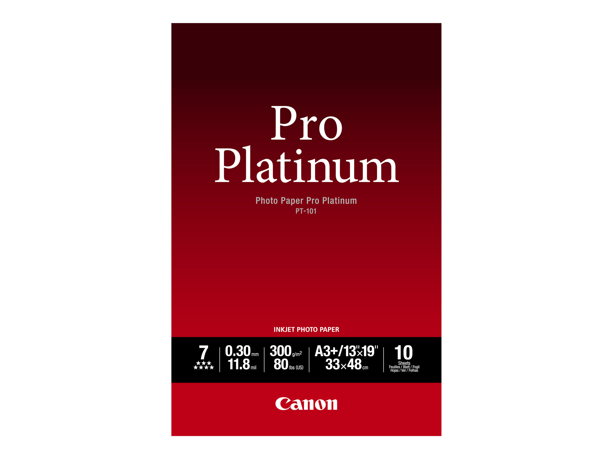 Canon Photo Paper Pro Platinum - A3 plus (329 x 423 mm)300 g/m² - 10 Blatt Fotopapier - für PIXMA iP8720 - IX6820 - PRO-1 - PRO-10 - PRO-100 - Pro9000 - Pro9000 Mark II - Pro9500