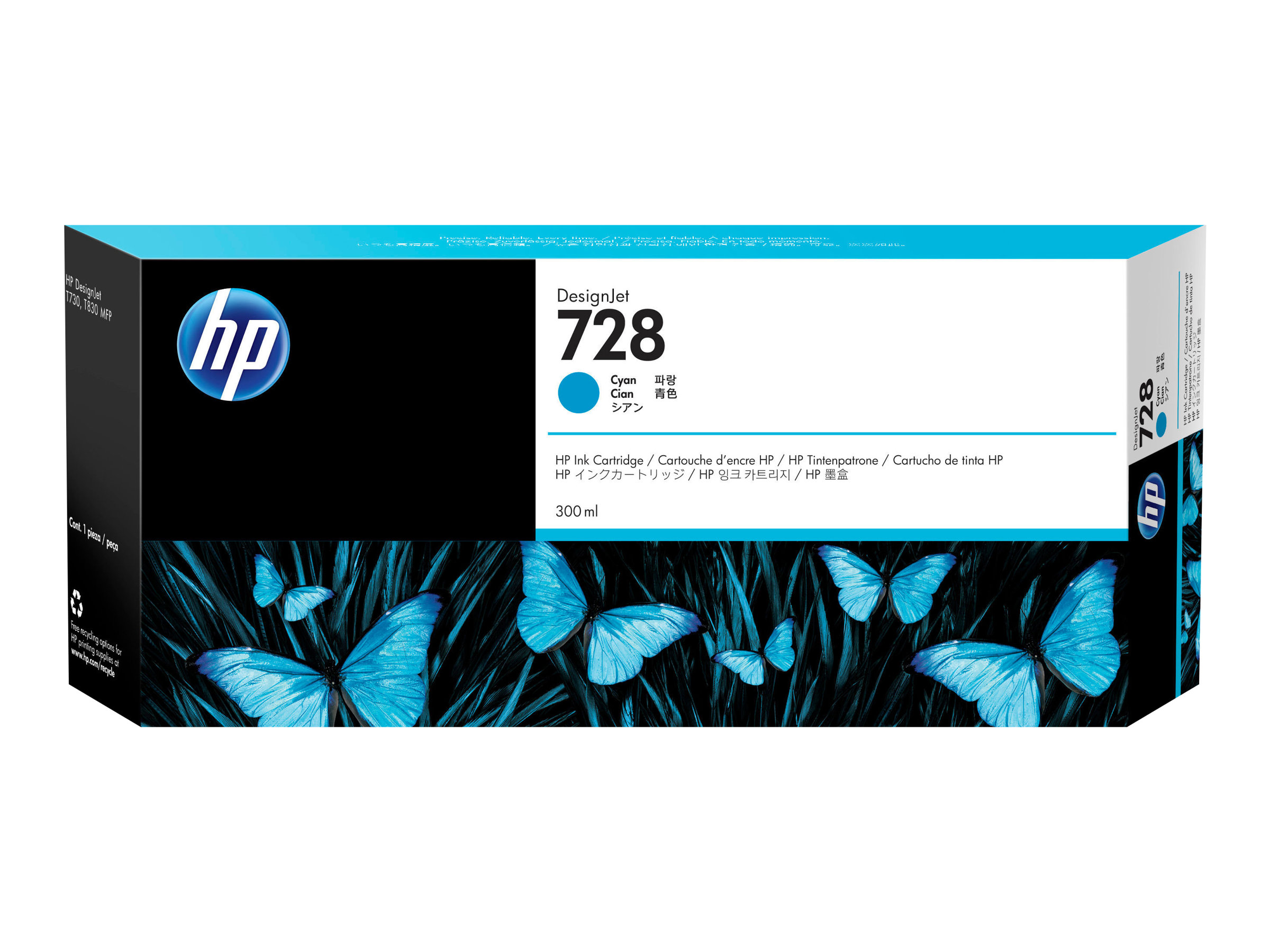 HP 728 - 300 ml - Cyan - original - DesignJetTintenpatrone - für DesignJet T730 - T830