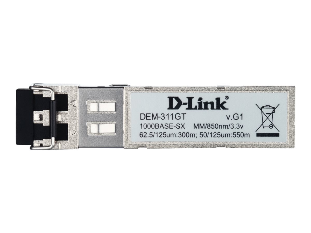 D-Link DEM 311GT - SFP (Mini-GBIC)-Transceiver-Modul1GbE - 1000Base-SX - LC Multi-Mode - bis zu 550 m - 850 nm - für DGS 12XX; DXS 1100 - 1210 - 3400 - 3600; Nuclias Cloud-Managed DBS-2000-10 - 2000-2