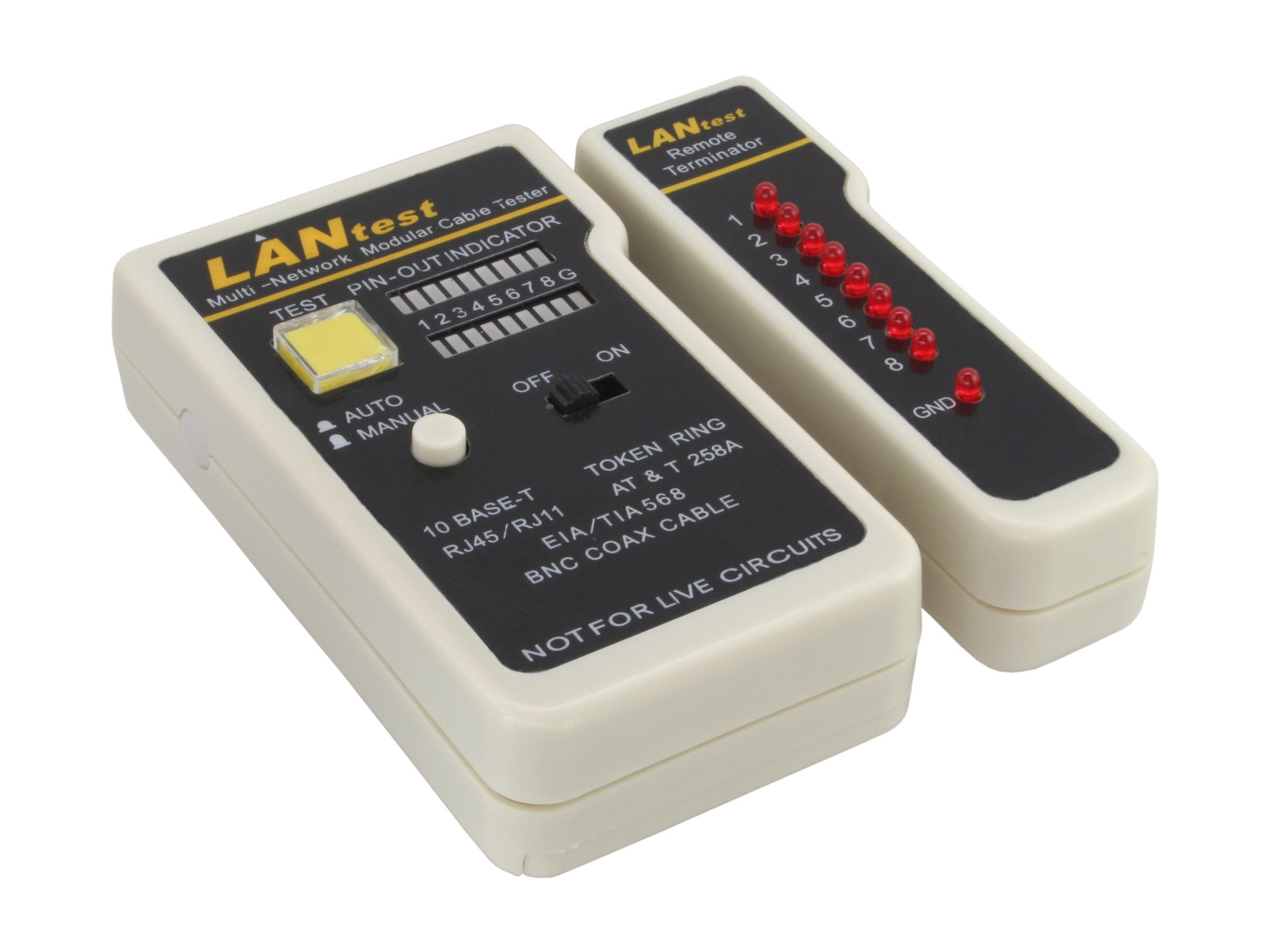 InLine Tester für BNC - RJ11 - RJ45 mit Taschez