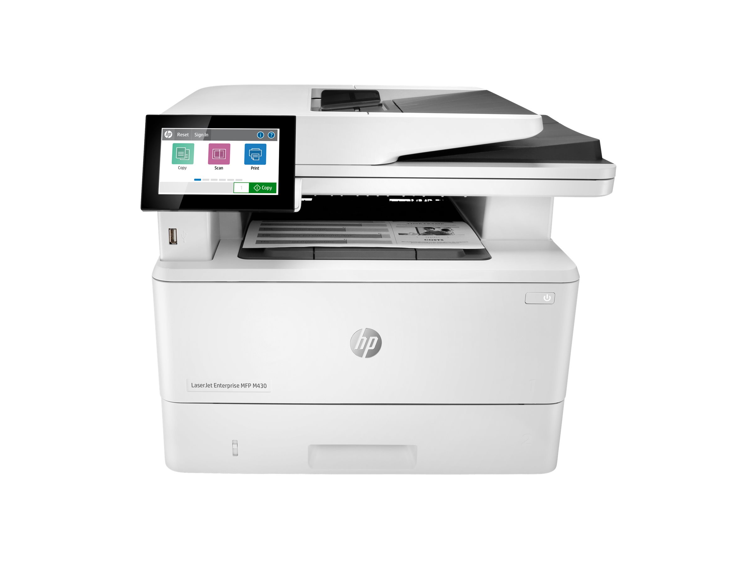 HP LaserJet Enterprise MFP M430f - Multifunktionsdrucker - s/w - Laser - 216 x 297 mm (Original)A4 (Medien) - bis zu 38 Seiten/Min. (Kopieren) - bis zu 40 Seiten/Min. (Drucken) - 350 Blatt - 33.6 Kbps