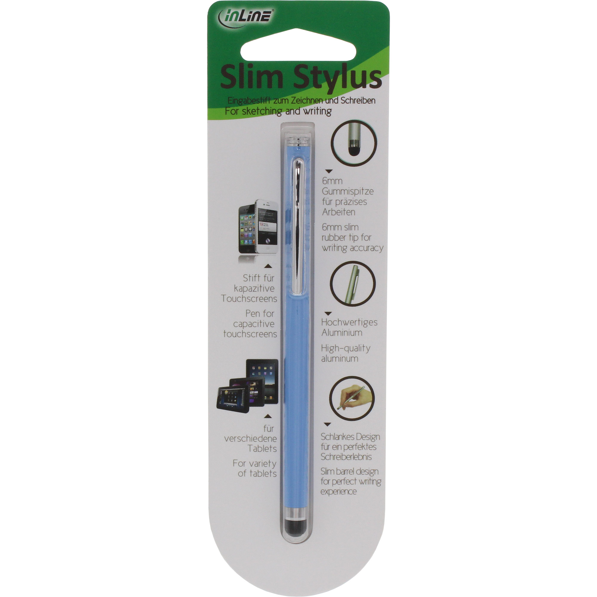 InLine Stylus - Stift für Touchscreens von Smartphone und Tablet - blauu