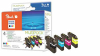 Peach Combi-Pack - 4er-Pack - Schwarz, Gelb, Cyan, Magenta - kompatibel - Tintenpatrone (Alternative zu: Brother LC125XL, Brother LC127XL) für Brother DCP-J4110DW